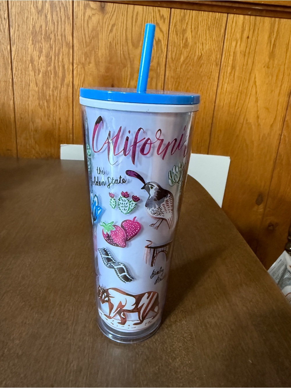 Starbucks California Golden State Tumbler 24 oz Venti Cold Cup With Straw